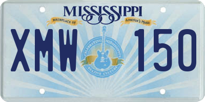 MS license plate XMW150