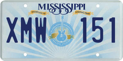 MS license plate XMW151