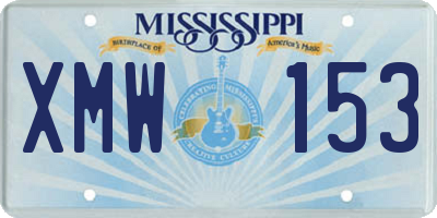 MS license plate XMW153