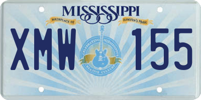 MS license plate XMW155