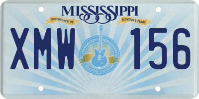 MS license plate XMW156