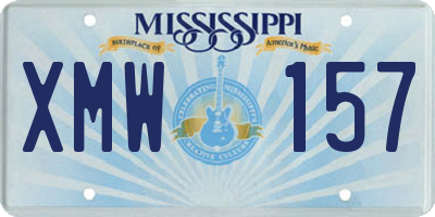 MS license plate XMW157