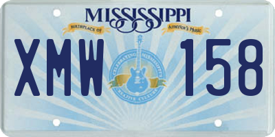 MS license plate XMW158