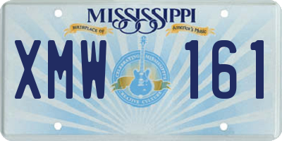 MS license plate XMW161