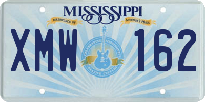 MS license plate XMW162