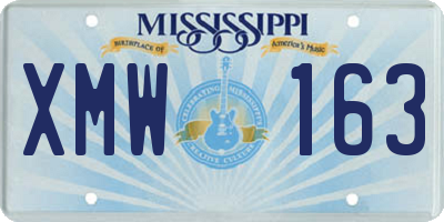 MS license plate XMW163