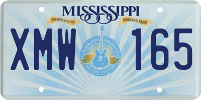 MS license plate XMW165