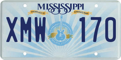MS license plate XMW170