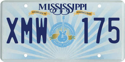 MS license plate XMW175