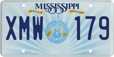 MS license plate XMW179