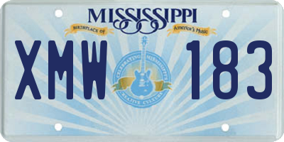 MS license plate XMW183