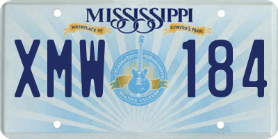 MS license plate XMW184