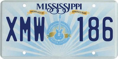 MS license plate XMW186