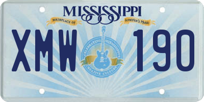 MS license plate XMW190