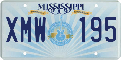 MS license plate XMW195