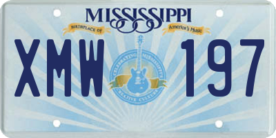 MS license plate XMW197