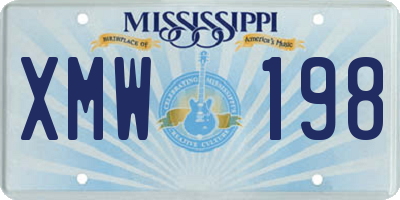 MS license plate XMW198