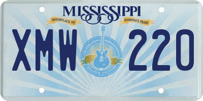 MS license plate XMW220