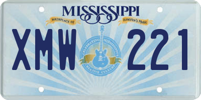 MS license plate XMW221