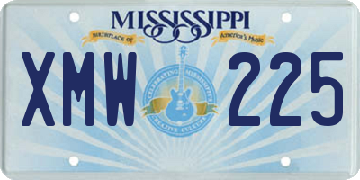MS license plate XMW225