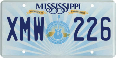 MS license plate XMW226
