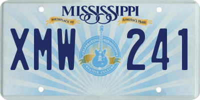 MS license plate XMW241