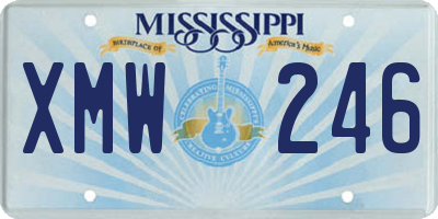 MS license plate XMW246