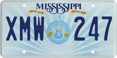 MS license plate XMW247