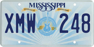MS license plate XMW248