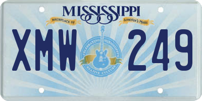 MS license plate XMW249