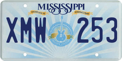 MS license plate XMW253