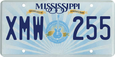 MS license plate XMW255