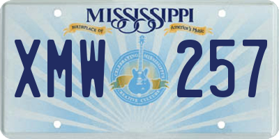 MS license plate XMW257