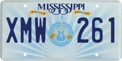 MS license plate XMW261