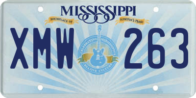 MS license plate XMW263