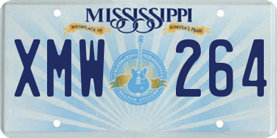 MS license plate XMW264