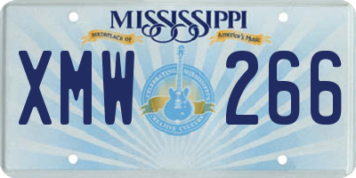 MS license plate XMW266