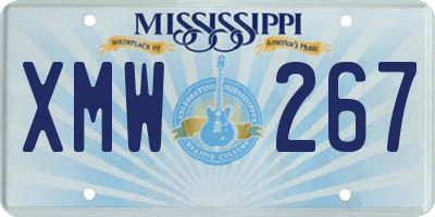 MS license plate XMW267