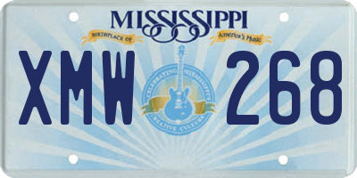 MS license plate XMW268