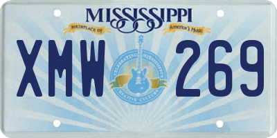 MS license plate XMW269