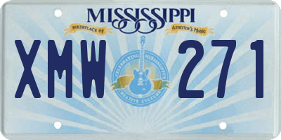 MS license plate XMW271