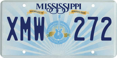 MS license plate XMW272