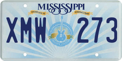MS license plate XMW273