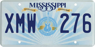 MS license plate XMW276