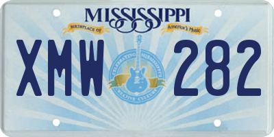 MS license plate XMW282