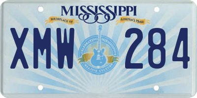 MS license plate XMW284