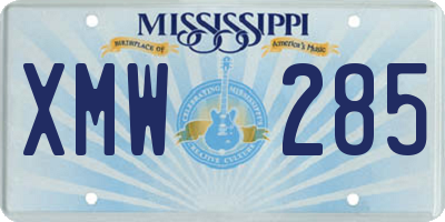 MS license plate XMW285