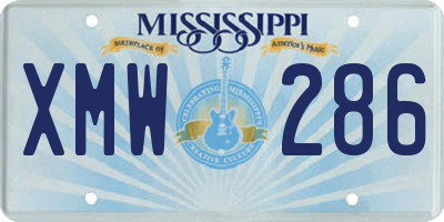 MS license plate XMW286
