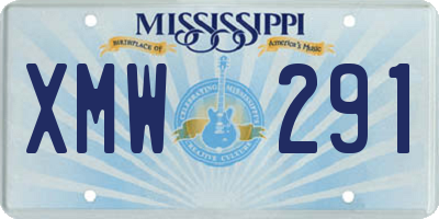MS license plate XMW291