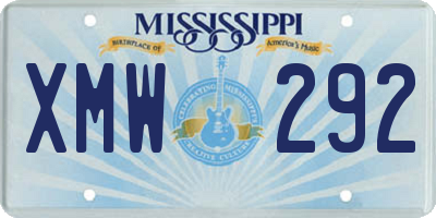 MS license plate XMW292
